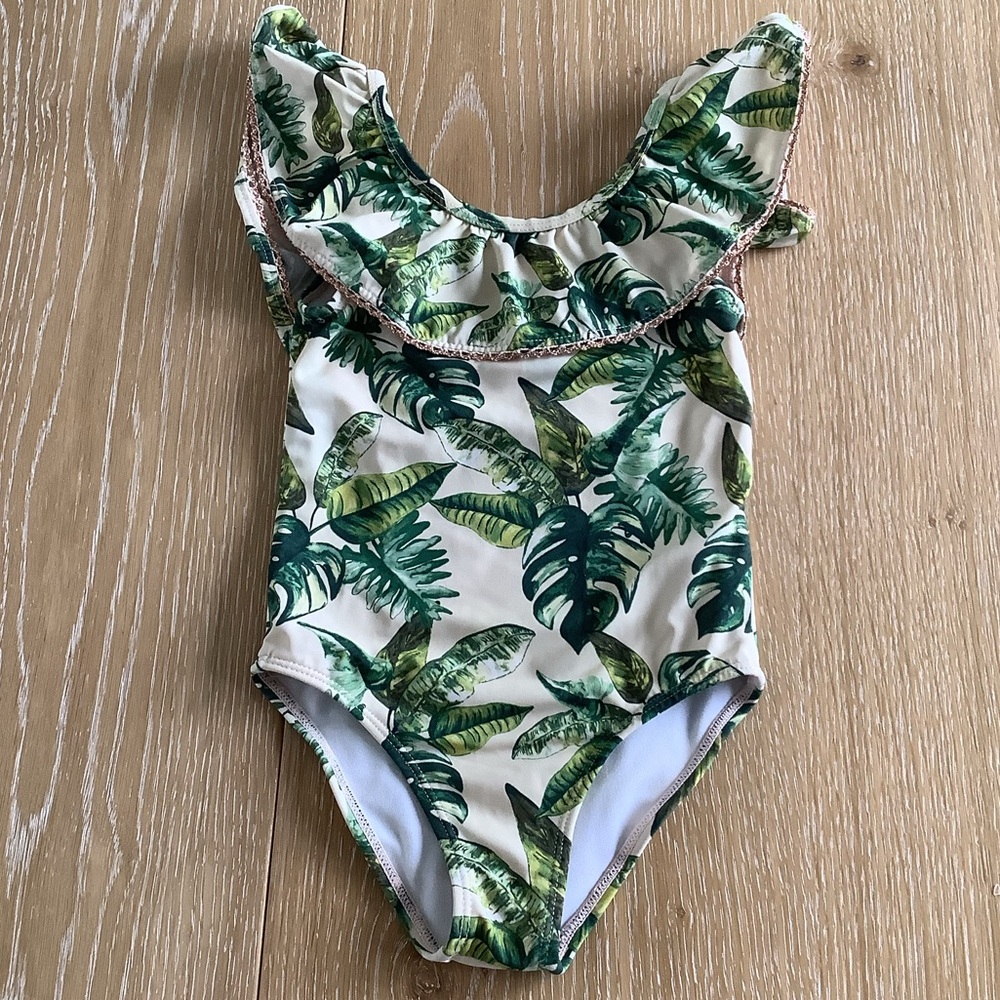 Janie and Jack palm leaf bathing suit size 3